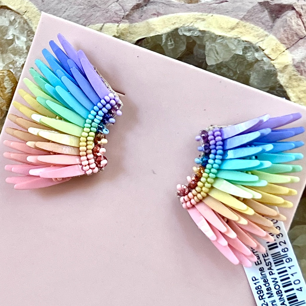 Hp Nwt Mignonne Gavigan Mini Madeline Earrings Rainbow Pastel Rare
